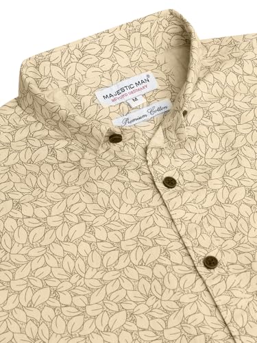 Image of Majestic Man Printed Pure Cotton Slim Fit Casual Shirt