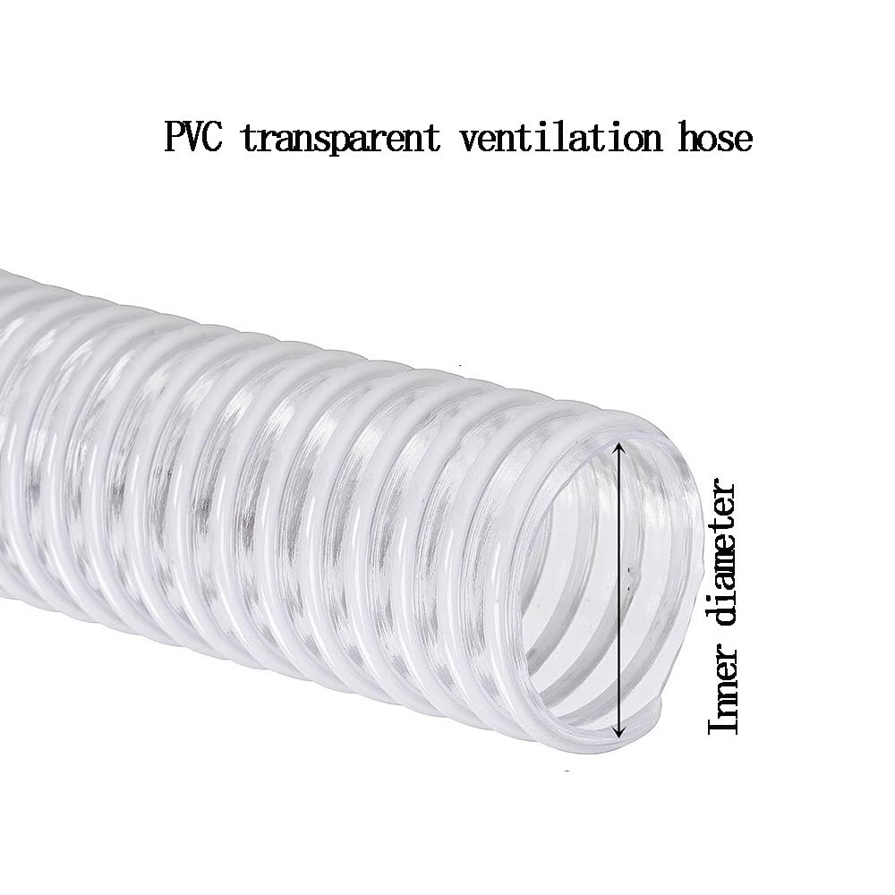 Manguera Recolección Polvo PVC Manguera De Aspiración Transparente Manguera De Ventilación Flexible Para Industrial Carpintería Limpiador(2m/6.56ft,120mm-4 3/4")