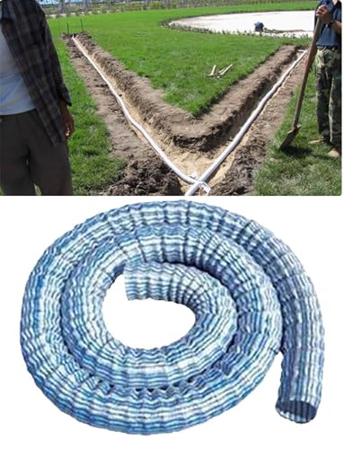 Tubo di drenaggio Francese, Tubo di drenaggio Perforato for Esterni con Tessuto Non Tessuto e Filo di Acciaio zincato, for pluviali e Cortile(6.6ft/200cm)