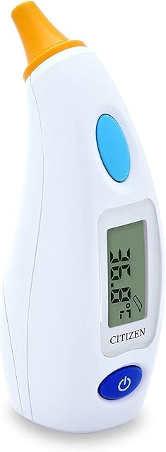 CITIZEN CTD504 Antibacterial Ear Digital Thermometer for Adults and Children. Very Fast Measurement  just 1-3 Seconds. 12 Sets Memory. Accurate and Fast Readings for Adults and Children.