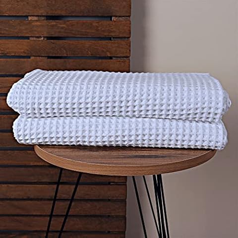Best Waffle Weave Bath Towels Premium 100% Turkish Organic Cotton Honeycomb Bath Towels Pack of 2 Cover