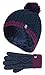 Produktbild HEAT HOLDERS - Kinder Mädchen Lässig Thermo Warm Winter Strick Fleece Beanie Mütze und Finger Handschuhe Set mit Pompom (11+ Years, NP2P13)