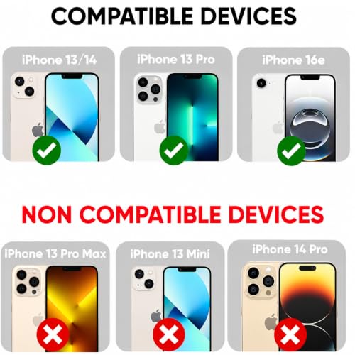 Image of Tempered Glass Screen Protector for iPhone 16e, iPhone 17e, iPhone 14, iPhone 13 Pro, iPhone 13 (6.1 Inch) | 9H Hardness | Edge-to-Edge Coverage | HD Clear | Anti-Scratch | Bubble-Free | Easy Installation | Pack Of 1