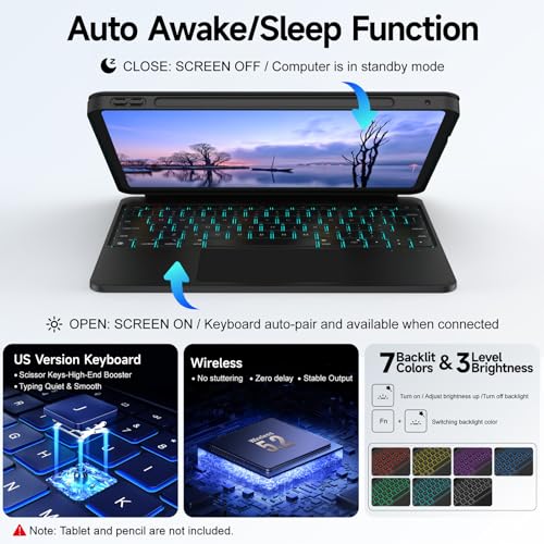 Protection intégrale iPad Pro 13 M4 rigide rotative avec clavier rétroéclairé - 6