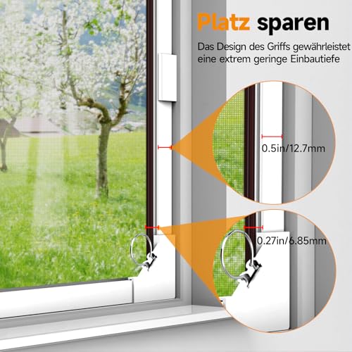 OWYR Fenster-Moskitonetz mit Magneten, Fliegengitter Fenster DIY-Verstellbares Magnetisches Fliegengitter mit feinem Glasfaser-Mesh 120 x 130 cm