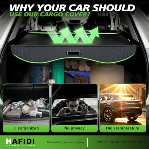 HAFIDI® Cargo Cover for 2013-2018 Ford Escape Retractable Trunk Cargo Cover Escape Accessories Anti-Peeping Anti-Theft Privacy Screen,Trunk Luggage Shield Shade Carbon Fiber Texture by HAFIDI - Image 2