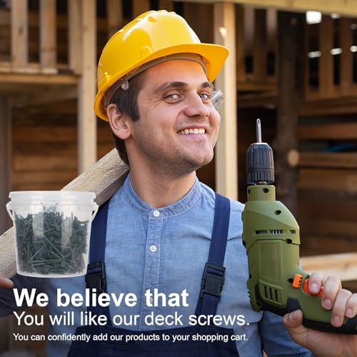 Image of Deck Screws #8 x 1-5 /8'', T25 Star Torx Drive Flat Head Wood Screws, Green, 5lb