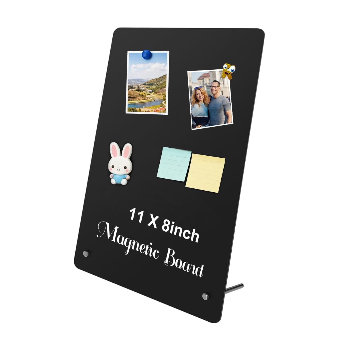 Magnetic Board 11x8 Inch Metal Memo Board with Stand, Reusable Desktop Message Display for Notes, Photos, Reminders, Tabletop Magnetic Sign Holder for Home Office Counter-image-28