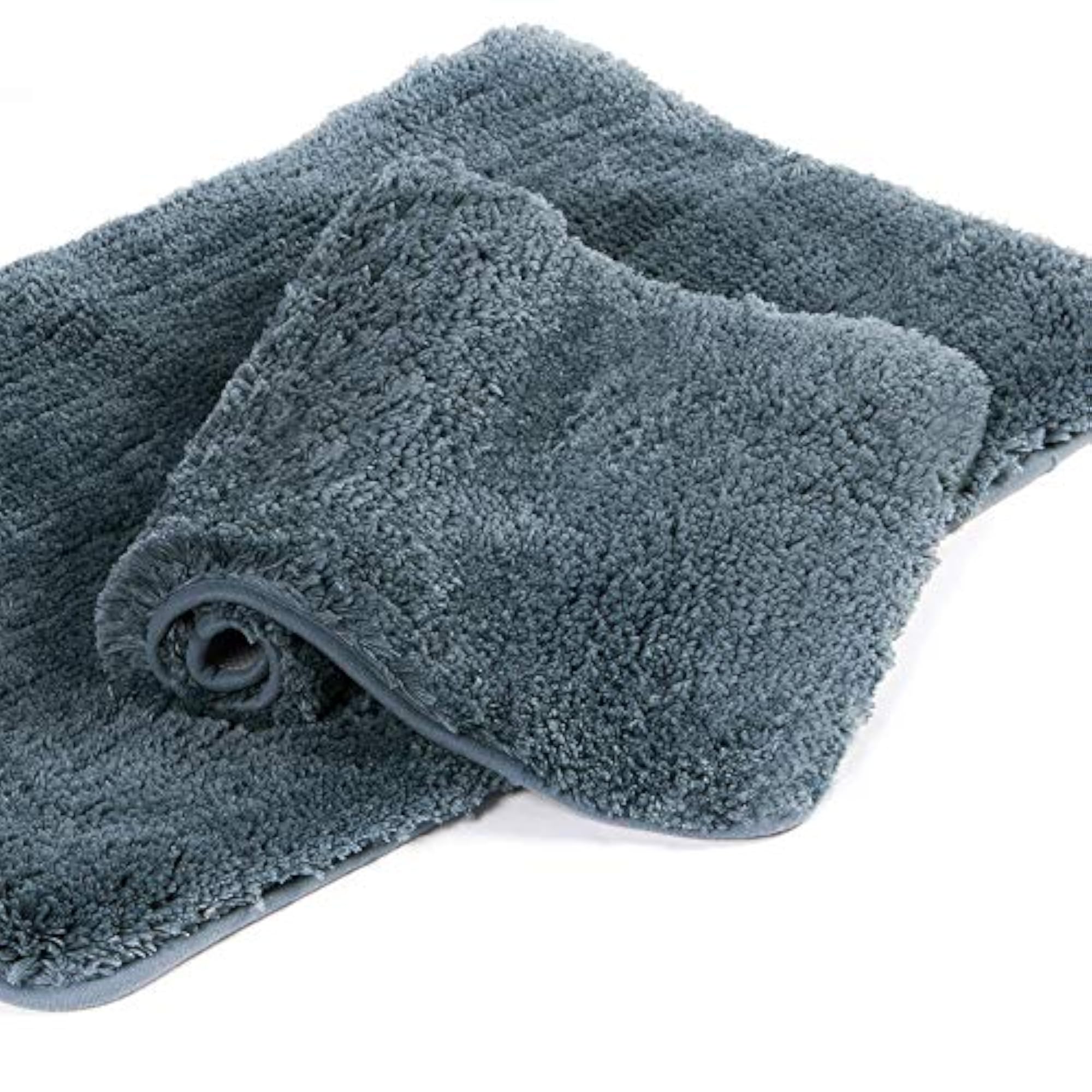Shaggy 2 Piece Bath Rug Set, Absorbent Bathroom Mats