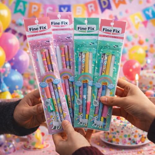 Image of 3 Pcs Pencil Set with Eraser, Sharpener & Extra Eraser for Kids | Stationery Kit for Boys & Girls (Age 3-15 Years) | School Supplies & Birthday Return Gift - Pack of 20