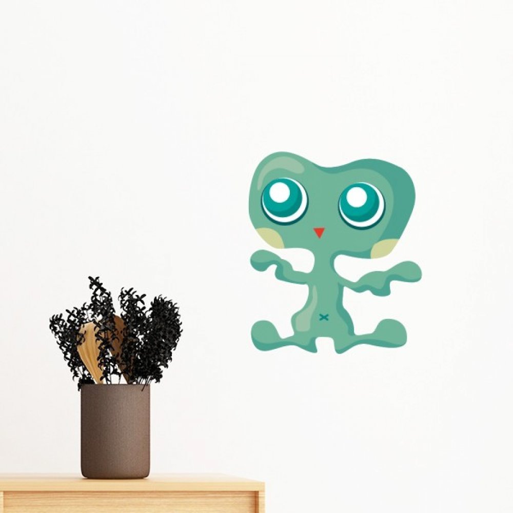 Sticker mural alien vert amovible DIYthinker pour deco chambre 70cm