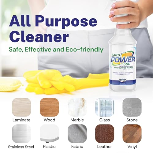 Image of Earth Power Hypochlorous Acid 500 PPM Multipurpose Cleaner - 32 oz | Natural & Non-Toxic - Tile, Refrigerator, Shower, Countertop & Floor Cleaner - Family, Food & Pet Safe Cleaning Supplies