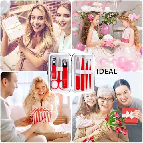 Juego de cortaúñas de acero inoxidable para mujeres y hombres, kit de cortaúñas de acero inoxidable, herramientas de cuidado personal con estuche de viaje portátil, kit de aseo para mujeres, hombres y - imagen 8