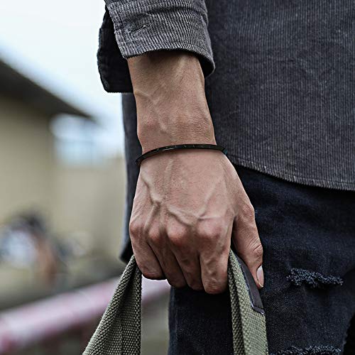 Vnox Norse Viking Jewelry Gift -Mens Cuff Bracelet Nordic 24 Runes Alphabets Bracelet For Men Mobius Twist Cuff Bracelet Pagan Amulet Talisman Bracelet,Black #TOP1