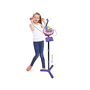 VTech - Kidi SuperStar LightShow, Interactive Electronic Karaoke, MP3 Connection, Light Effects, Voice, Recorder, Built-in Speaker, Games, Clapse and Oovation Sounds, Pink (80-165822)