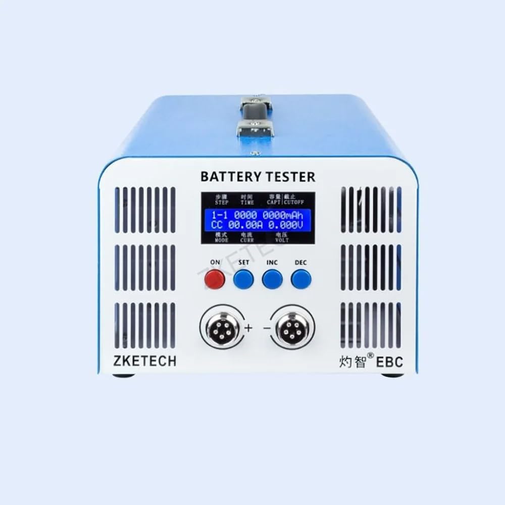 Toplionace Probador de Descarga de Baterías de Litio de 50A, Medidor de Capacidad de Baterías de Potencia Ternaria LiFePO4/Li-Ion, Programable en 6 Pasos, EBC-A50L