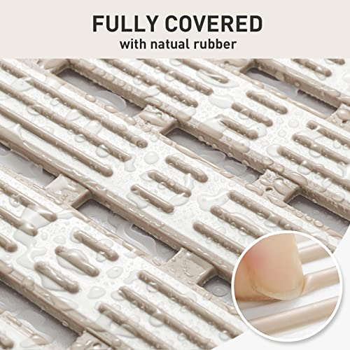 XIYUNTE Large Shower Mat Non Slip Anti Mould for Elderly- 90x40cm TPE Bath Mat Non Slip Shower Mats for Inside Shower Anti Slip Shower Mat with Suction Cups - Image 4