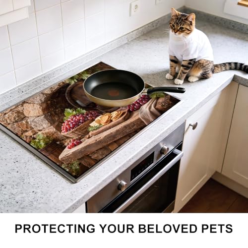 Image of Wine Barrel Stove Top Cover for Electric Stove, 28.4 x 20.5 in