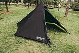 Tipi Hot Tent with Wood Stove Jack, Double Door Design with Removable Mesh Inner Tent for 1 Person T