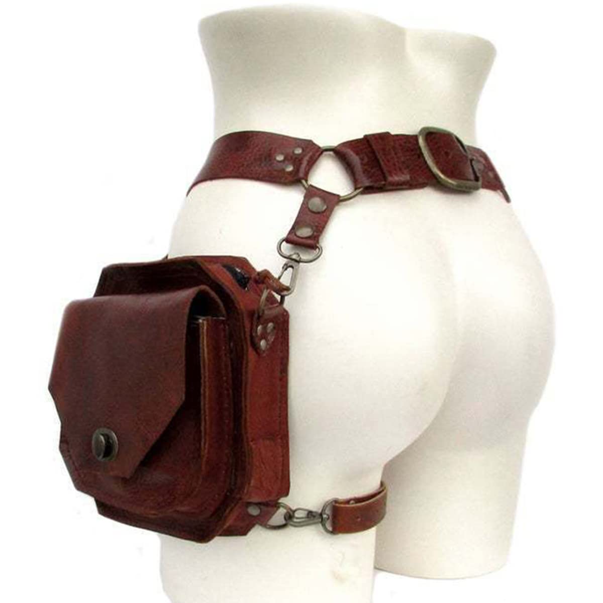 Médiéval Taille Anneau Ceinture Pochette Steampunk Fanny Sac Viking Chevalier Cosplay Costume Moto Cuisse Portefeuille, Lapp Style Médiéval