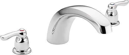 Miniatura 2 de Moen Chateau Cromo Dos Manijas Bajo Arco Romano Tina Grifo Válvula Requerida, T990