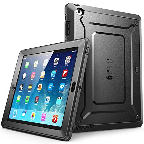 iPad 2 Case, SUPCASE Apple iPad Case [Unicorn Beetle PRO Series] Full-Body Rugged Hybrid Protective Case Cover with Built-in Screen Protector for The New iPad 2 (2nd Generation) (Black/Black)