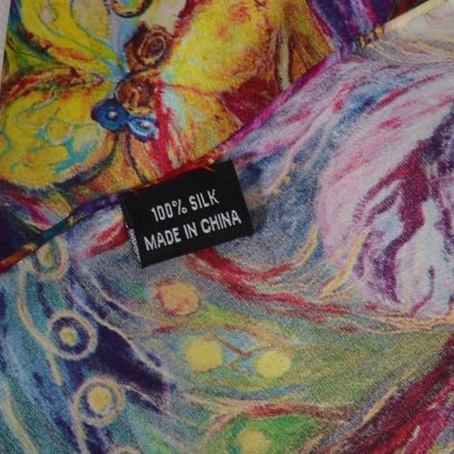 100% Mulberry Silk Scarf for Women Neck Oblong Headscarves Long Floral Print Lightweight Silk Wraps Shawls 67"*20"4