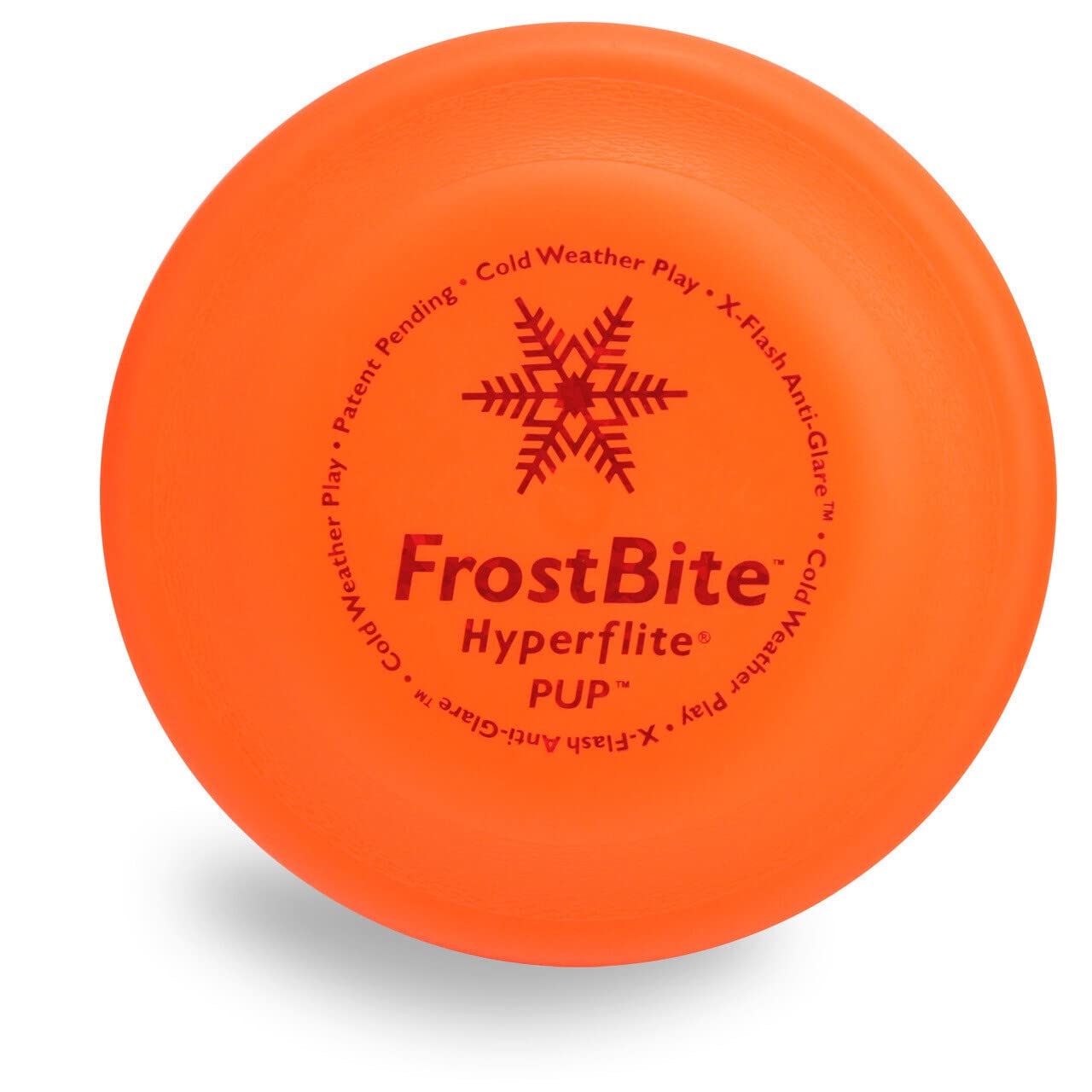HyperflitePup Frostbite Dog Flying Disc – 2 Discs – Designed by World Champions – for Dogs Under 16" – Cold Weather – Competition-Approved – Durable, Flexible, Floats – 7" / 70g – Fluorescent Orange