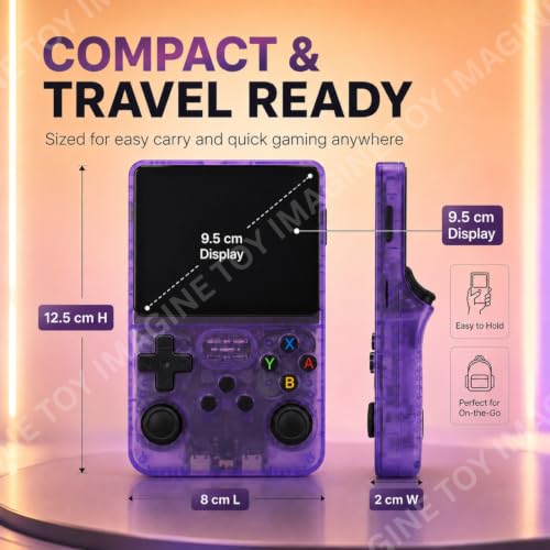 Image of Toy Imagine R36S Retro Emulator Handheld Video Game Console, Built-in 22,000+ Games, 3.5 Inch IPS HD Screen,Up to 6 Hours Play Time,Rechargeable Portable Gaming Device,Gift for Boys & Girls (Assorted)
