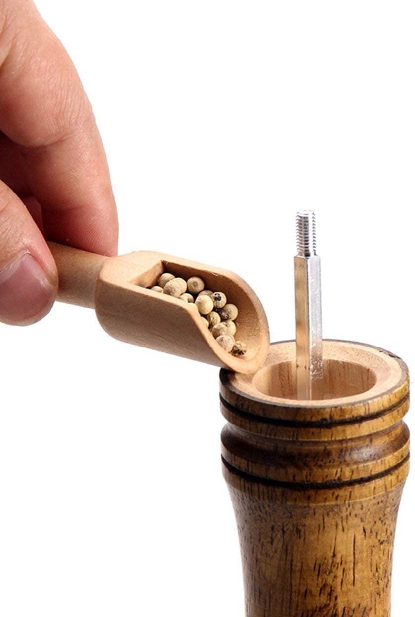XMING Grinder Pepe Pepe macinato manualmente Pepe, Sesamo, Sale Marino, Pepe, Fresco macinato macinino Pepe Nero, Legno (3 pz)