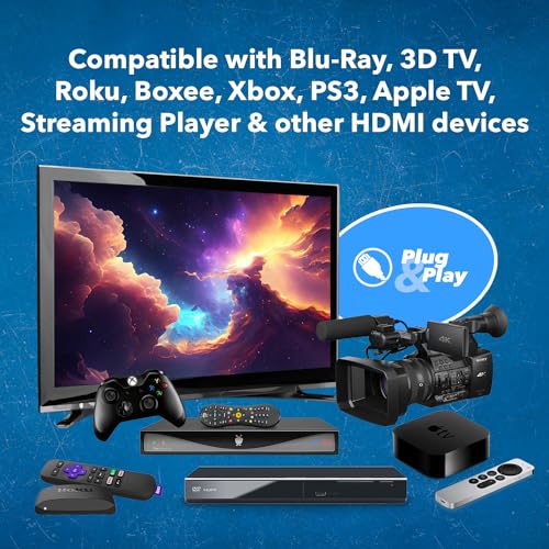 Image of Orei UltraHigh-Speed 4K HDMI Cable 3 Meter (9.84ft) - HDMI Cable 4K@60Hz, HDR10, ARC, 3D - Durable PVC - Compatible With TVs, Sound Bar, Laptop, Projector & More (5 Pack)