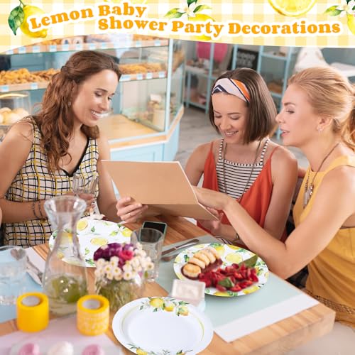 Image of Funnymoom 60 Pcs 7 Inch Lemon Party Paper Plates Lemonade Theme Decorations Fruit Dessert Plates Summer Disposable Tableware Dinnerware Set for Baby Shower Birthday Party Supplies