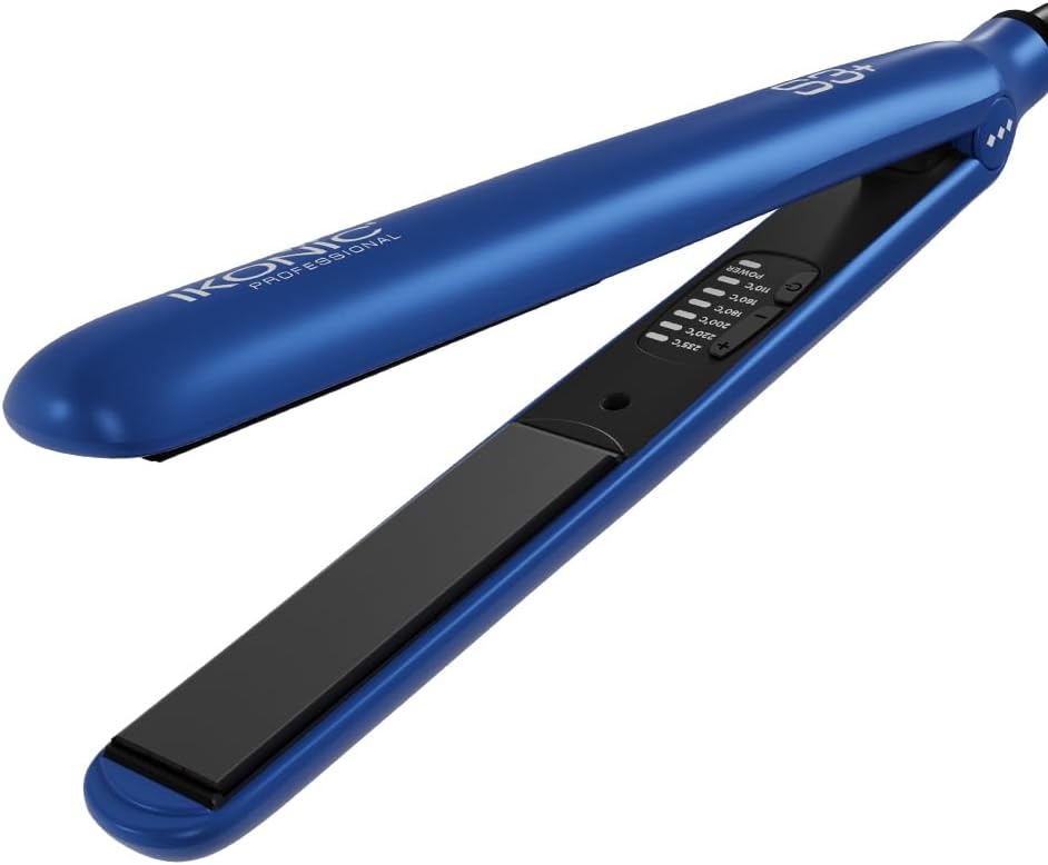 S3+ Hair Straightener, Blue| Floating plates| Ceramic plates| Ionic Technology| Adjustable Temperature Settings| Heats up quickly| Slim Plates Especially for Short Hair & Bangs