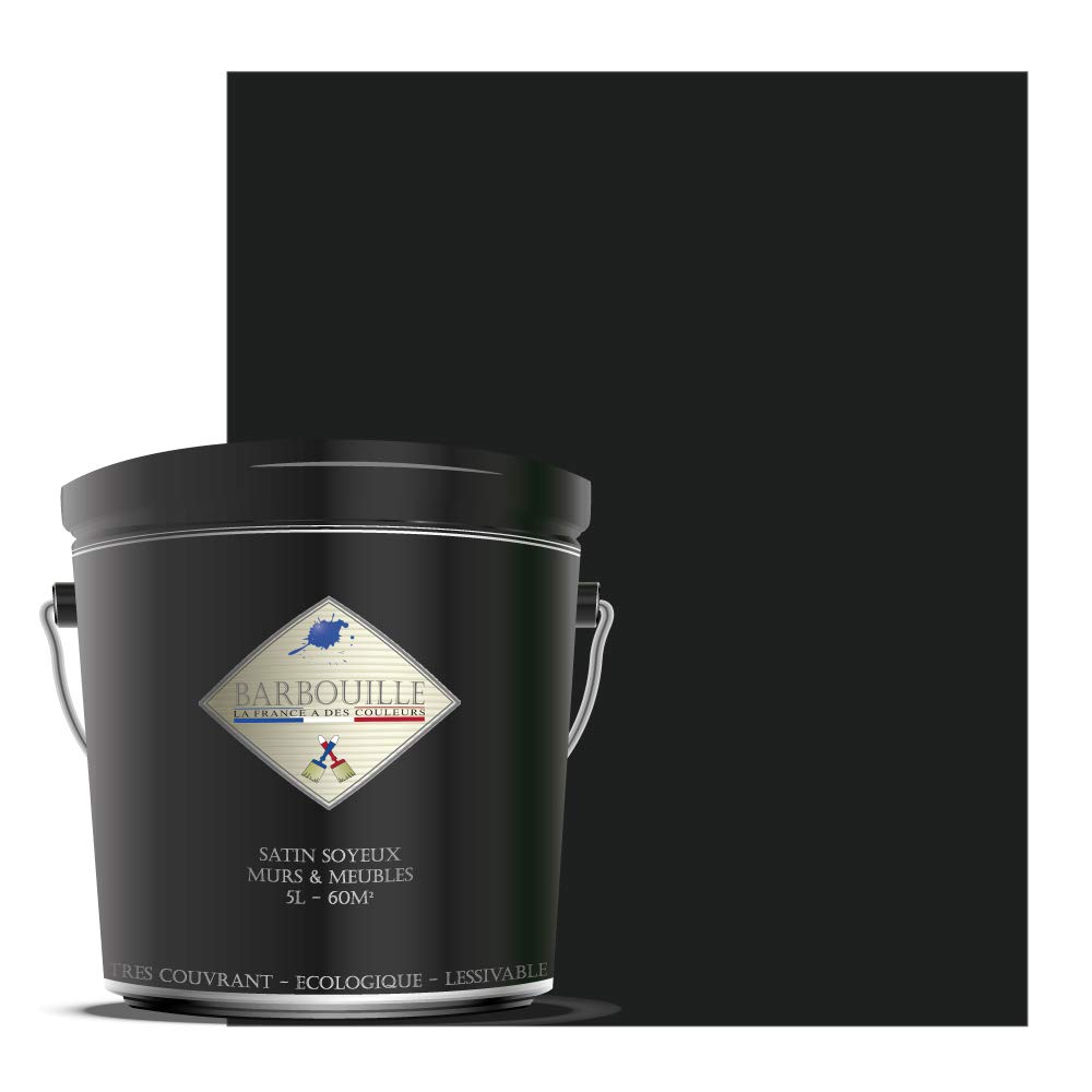 Vodounô Acrylic Satin Lacquer, Furniture, Wood, Walls and Ceilings 5 ltr Grey and Black