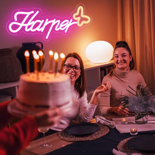 Image of Harper Name Neon Sign,LED Name Neon Light for Kids Bedroom,Birthday Party Decoration,Neon Sign Customizable for Wall Decor,Perfect Surprise for Girls,Size 15 * 6.3 inches(JTD0176)
