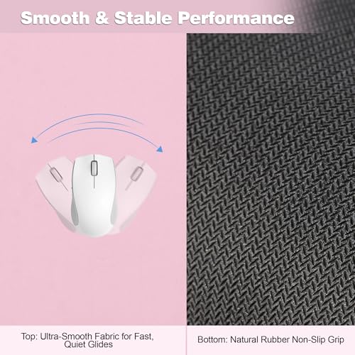 Image of Pink Desk Mat,Large Gaming Mouse Pad 27.5x11.8In(70x30 Pink) | Extended Mouse Pad for Keyboard and Mouse,Non-Slip Rubber Base,Stitched Edges,Smooth Cloth Desk Pad for Gamer /Desktop /Office