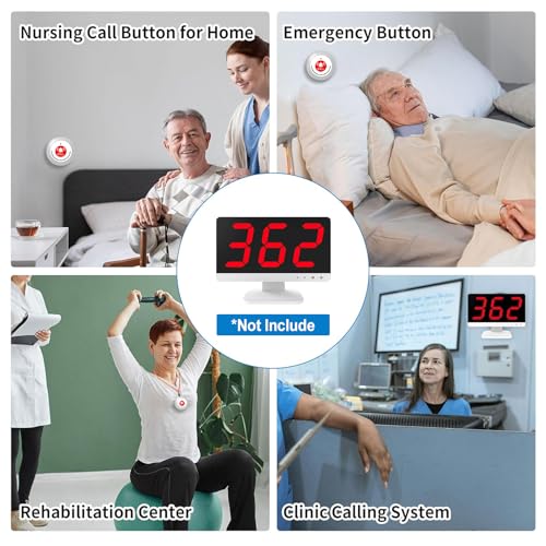 SavvyMate Nurse Call System,Wireless Caregiver Pager Calling System,1000ft, 1 Alert Emergency Call Button for Medical Clinic Nurses Station Home Hospital Assisted Living(Without Receiver