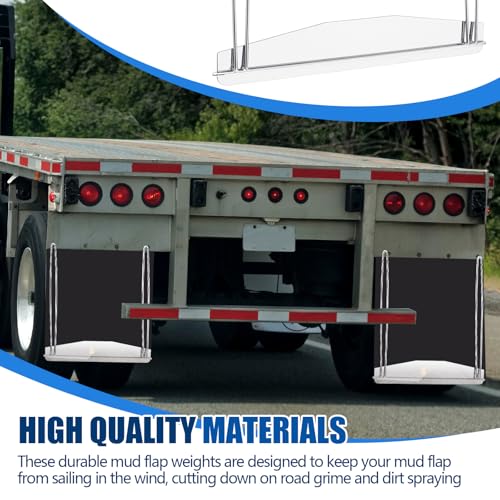 Image of MorningRo 2 Set Mud Flap Weights & Anti-sail Brackets for Semi Trucks, Included 2 Pcs 4 inch x 24 inch Stainless Steel Weights with Backing Plate Mirrored and 2 Pcs 21 inchx24 inch Brackets, Easy to Install