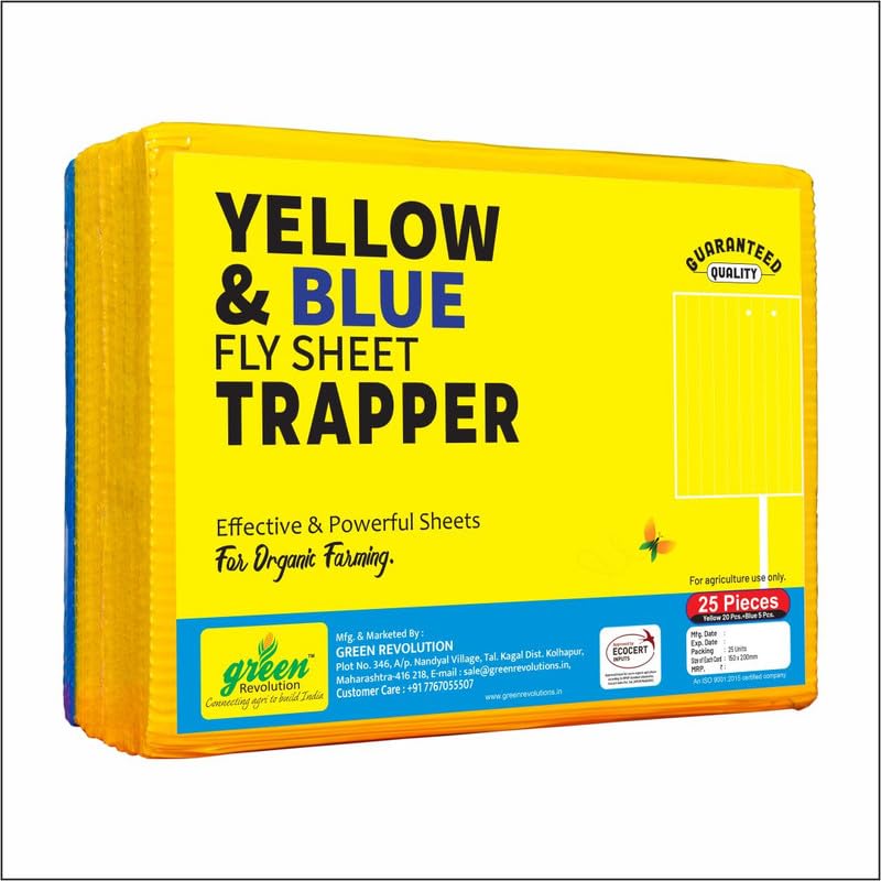 ECO Sticky Trap/Insect Trap/for Garden & Farm to Control Whitefly, Thrips, Aphids, Jassids Pack of 1.