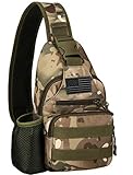 Protector Plus Tactical Sling Bag Military MOLLE Crossbody Pack with USB Charging Port Chest...