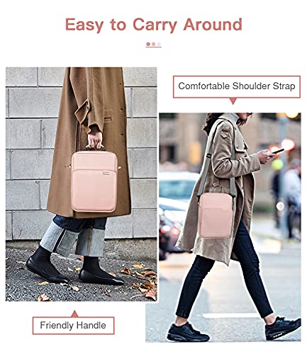 Image of MoKo 13 Inch Tablet Sleeve Bag Carrying Case with Shoulder Strap Handle | Fits iPad Pro 13-inch M5, iPad Air 13-inch M4 /M3, iPad Pro 12.9 M2 /M1 and Galaxy Tab S8+ /S9+ 12.4, Pink