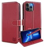 🎄【Cuero de PU de alta calidad】 Funda tipo Libro iPhone 13 Pro está hecha del cuero sintético de alta calidad y TPU silicona flexible, protege su telefono de gotas, de golpes, de polvo y de rasguños accidentales.