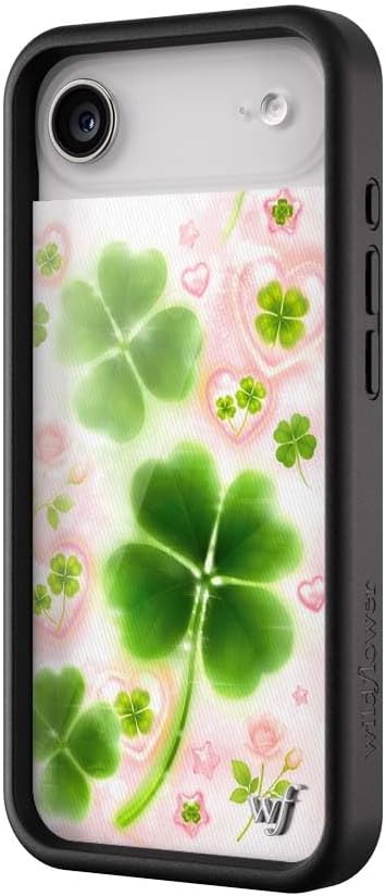 Wildflower Cases - Compatible with iPhone 17 Air | Protective Black Bumper, 4ft Drop TeSaint Certified, Women Owned Small Business | Saint Patty's Green Clover Cute Trending | Miss Lucky
