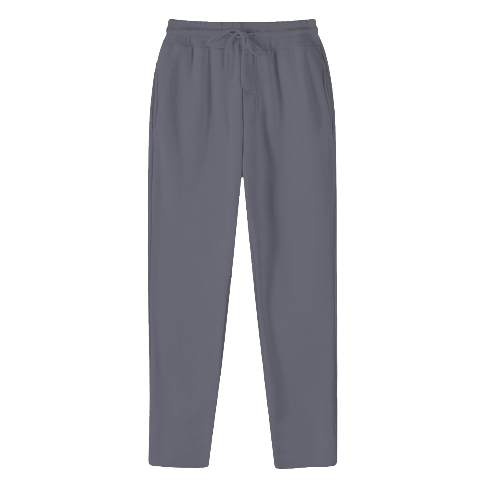 Sweatpants for Men Cotton Straight Leg Drawstring Gym Pants with Pockets Fall Winter Casual Solid Color Gym Pants