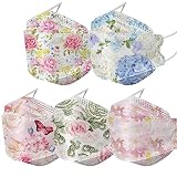 BOFFO 50 Pack Spring flowers Face_Masks with 4-Layer Face Filter with Elastic Earloop, Breathable with Floral Print for Adult (MulticoloredCJ)