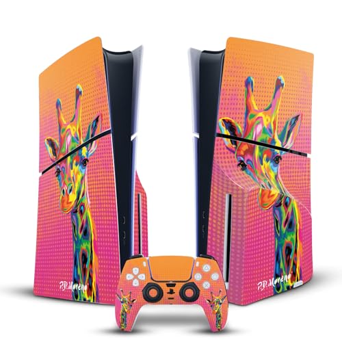 Head Case Designs Offizielle P.D. Moreno Giraffe Tiere II Vinyl Haut Gaming Aufkleber kompatibel mit Sony PlayStation 5 PS5 Slim Disc Edition Console & DualSense Controller