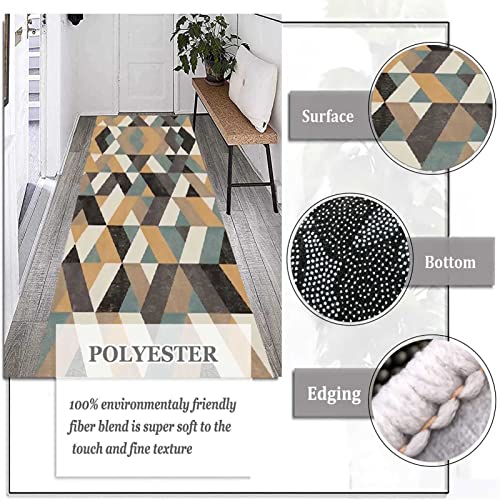 Tapis de couloir motif géométrique lavable pour une maison propre