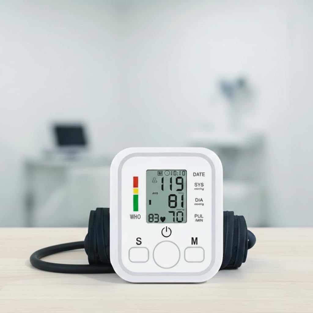 AccuTrust Digital Upper Arm Blood Pressure Monitor with Large LCD Display & Voice Assist | Fast Accurate BP Machine for Adults and Elderly Home Use