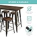 Best Choice Products 5-Piece Dining Set, Counter Height Rustic Industrial Table and Stool Set for Kitchen, Dining Room w/ 4 Backless Stools, Easy Assembly, 330lb Capacity - Brown