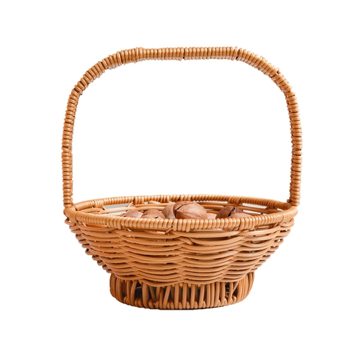 Cabilock Panier en Rotin Tressé Portable en Pp pour Fruits et Légumes Design Simple et Forme Élégante, pour Magasin ou Hôtel